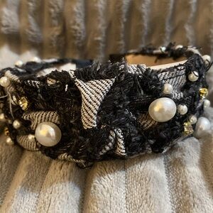 Dark Denim Pearl Head Band (NWT) Never Worn